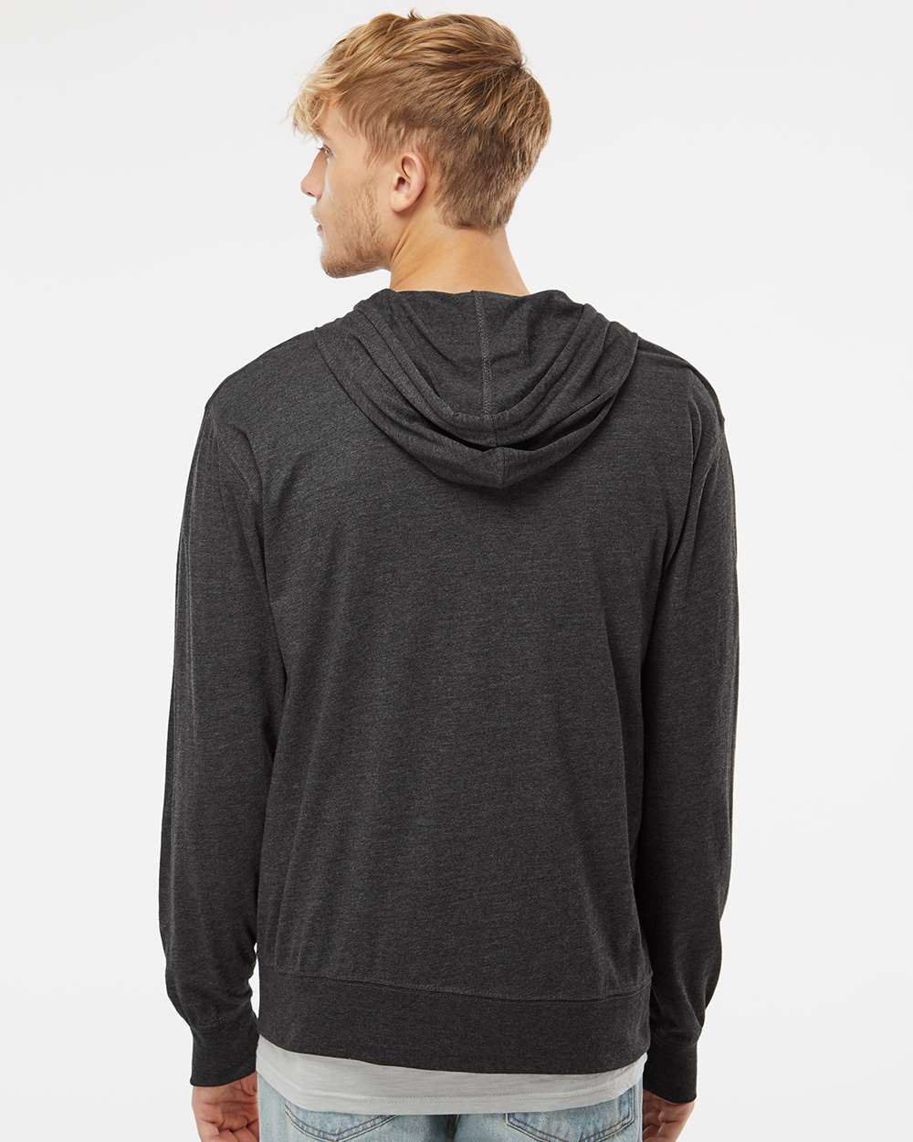 Independent Trading Co. Super Comfy Lightweight Full-Zip Hooded Jersey T-Shirt