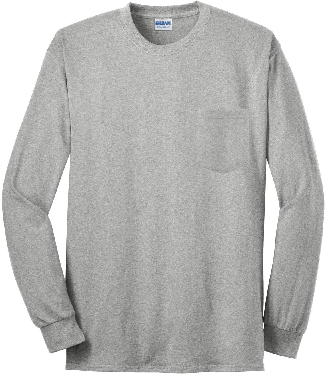 Gildan Ultra Cotton 100% Cotton Long Sleeve T - Shirt with Pocket - Outlet Deal!