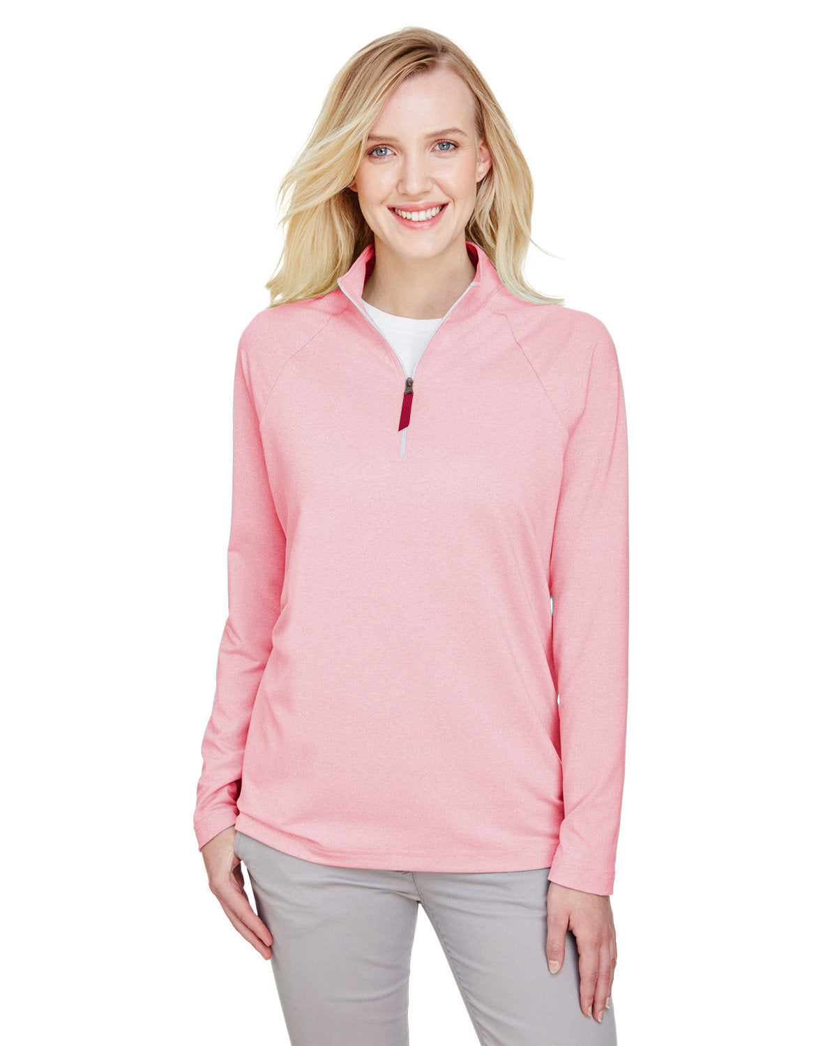 Devon & Jones CrownLux Ladies Clubhouse Micro-Stripe Performance Quarter-Zip - A Must-Have!