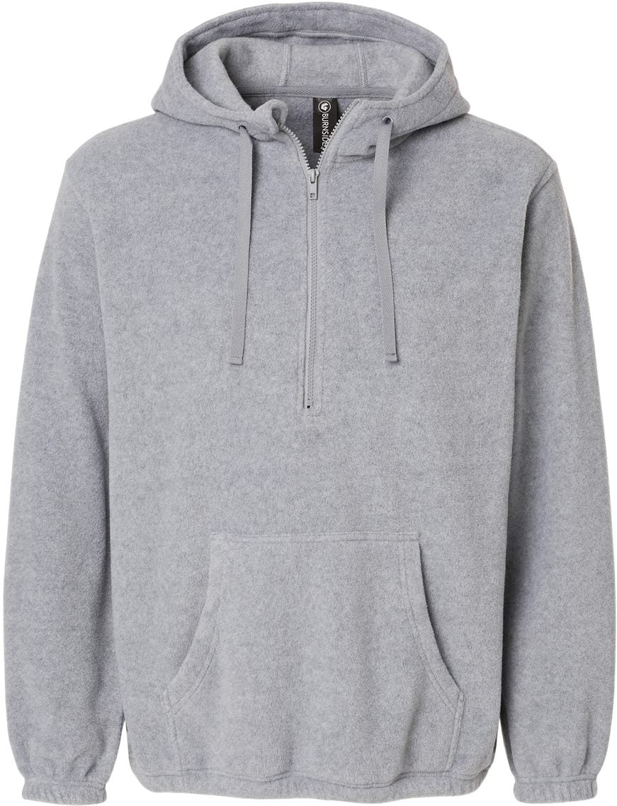 Burnside Polar Fleece Quarter-Zip Hooded Pullover: Cozy & Functional