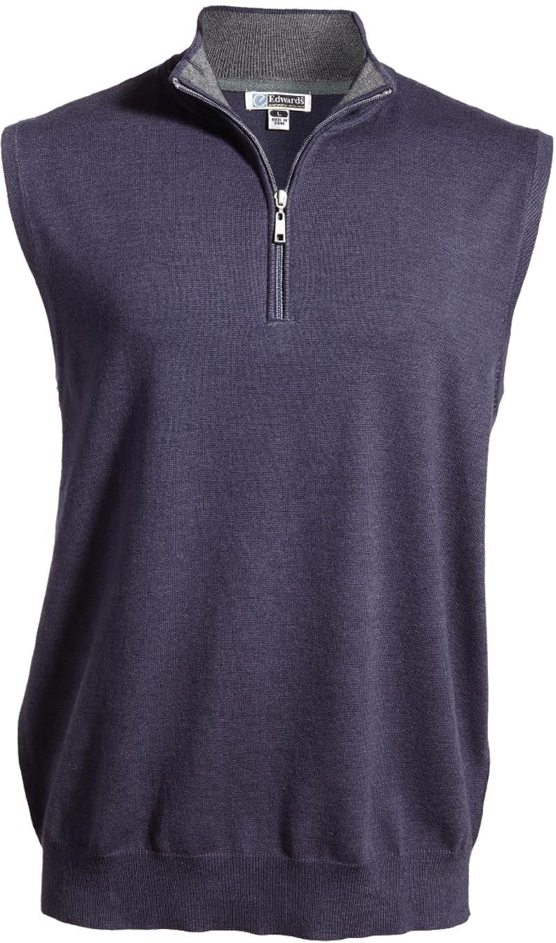 OUTLET - Edwards Luxury 1/4 Zip Fine Gauge Sweater Vest for Men