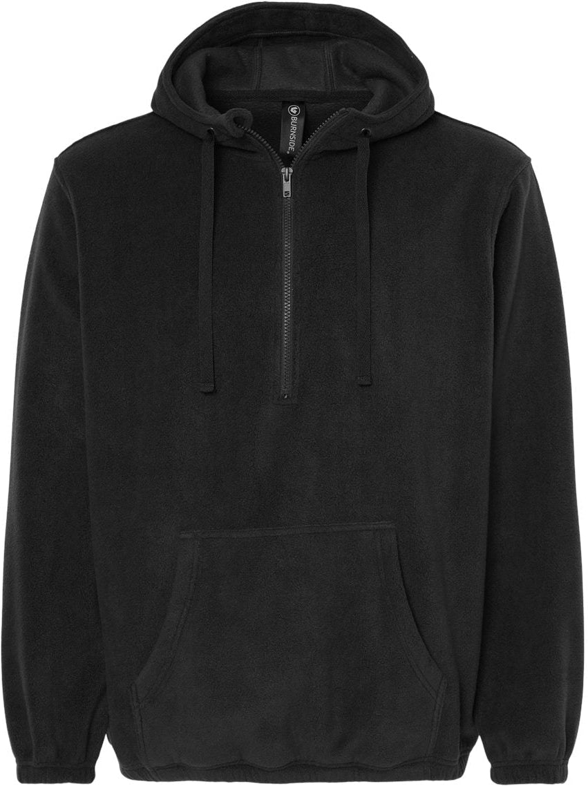 Burnside Polar Fleece Quarter-Zip Hooded Pullover: Cozy & Functional