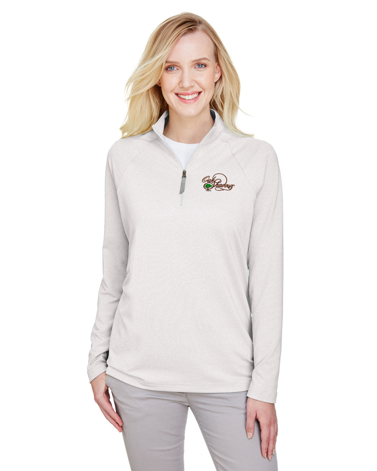 Devon & Jones CrownLux Ladies Clubhouse Micro-Stripe Performance Quarter-Zip - A Must-Have!