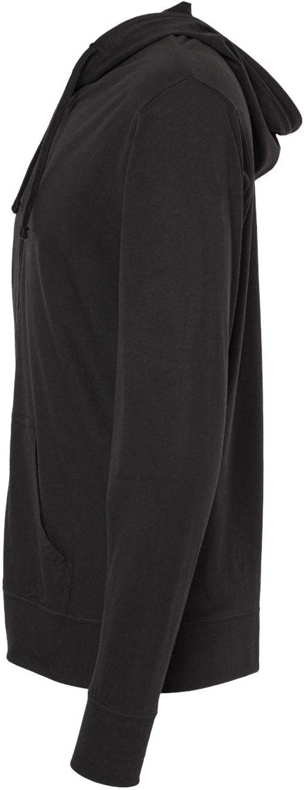 Independent Trading Co. Super Comfy Lightweight Full-Zip Hooded Jersey T-Shirt