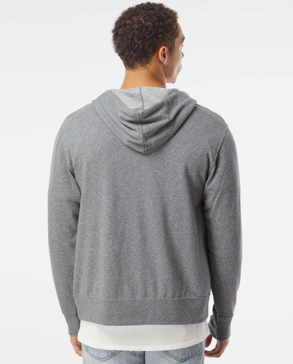 Independent Trading Co. Stylish Heathered French Terry Full-Zip Hooded Sweatshirt