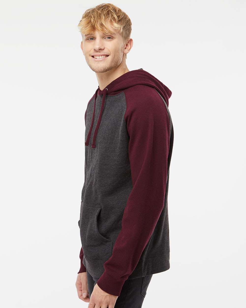 Independent Trading Co. Stylish Raglan Hooded Sweatshirt