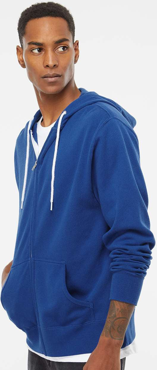 Independent Trading Co. Stylish Lightweight Full-Zip Hooded Sweatshirt