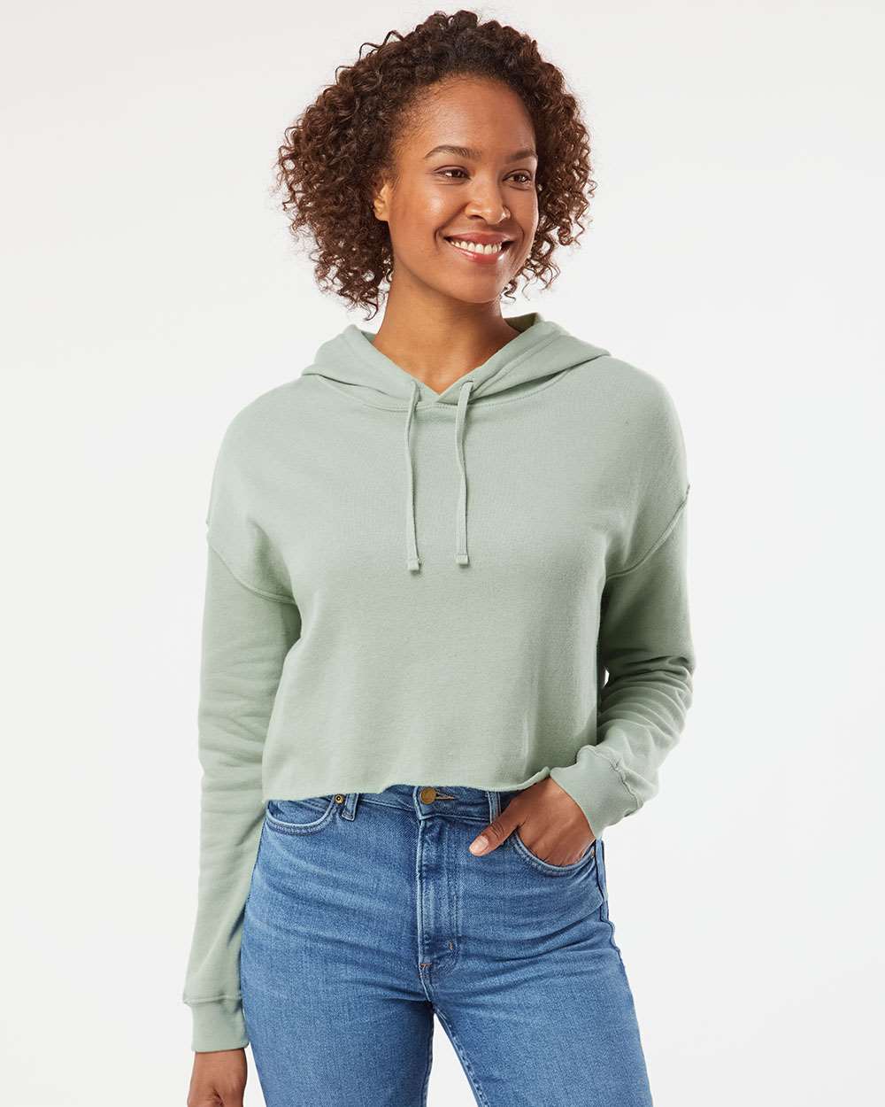Independent Trading Co. Women's Stunning Lightweight Cropped Hooded Sweatshirt