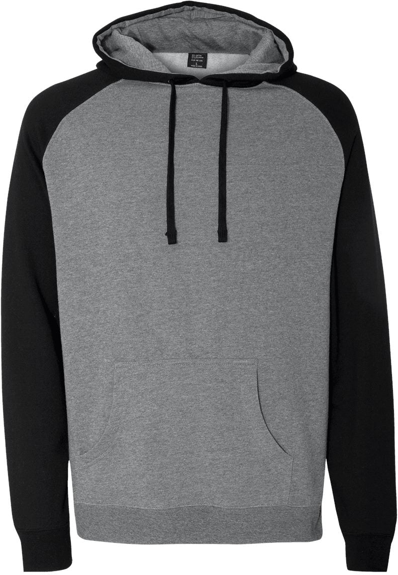 Independent Trading Co. Stylish Raglan Hooded Sweatshirt