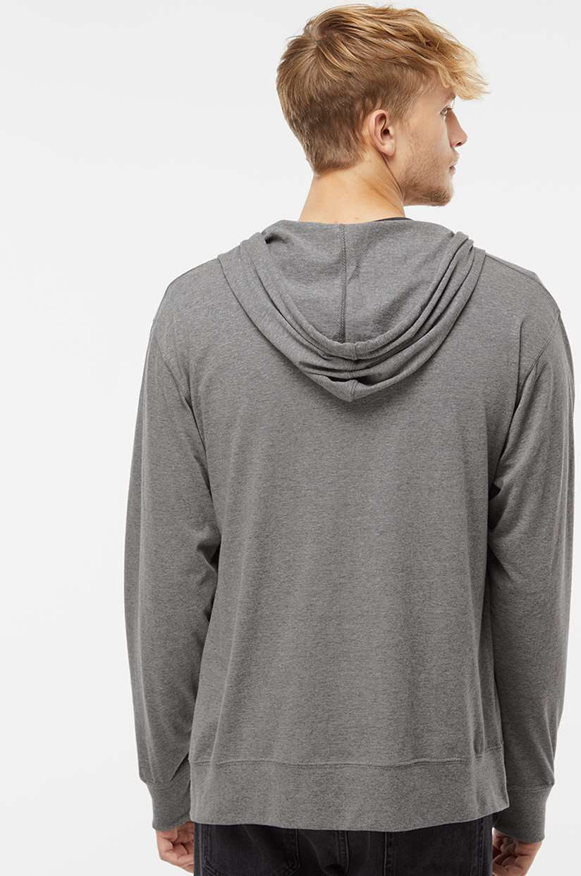Independent Trading Co. Super Comfy Lightweight Full-Zip Hooded Jersey T-Shirt