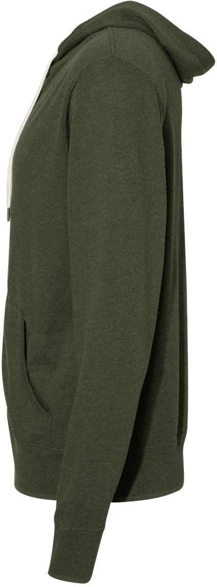 Independent Trading Co. Stylish Heathered French Terry Full-Zip Hooded Sweatshirt