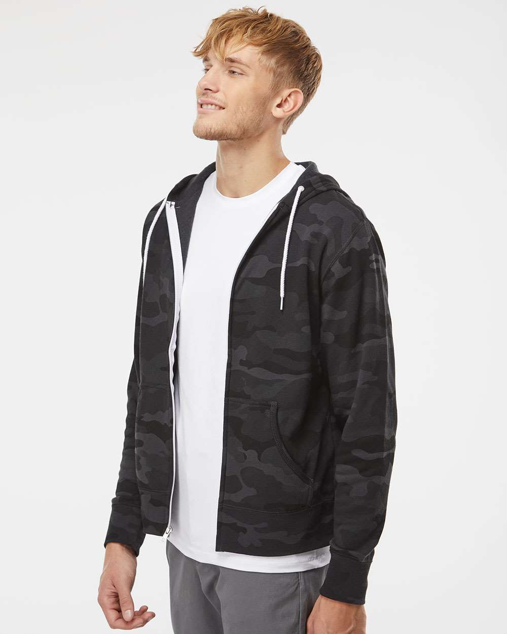 Independent Trading Co. Stylish Lightweight Full-Zip Hooded Sweatshirt