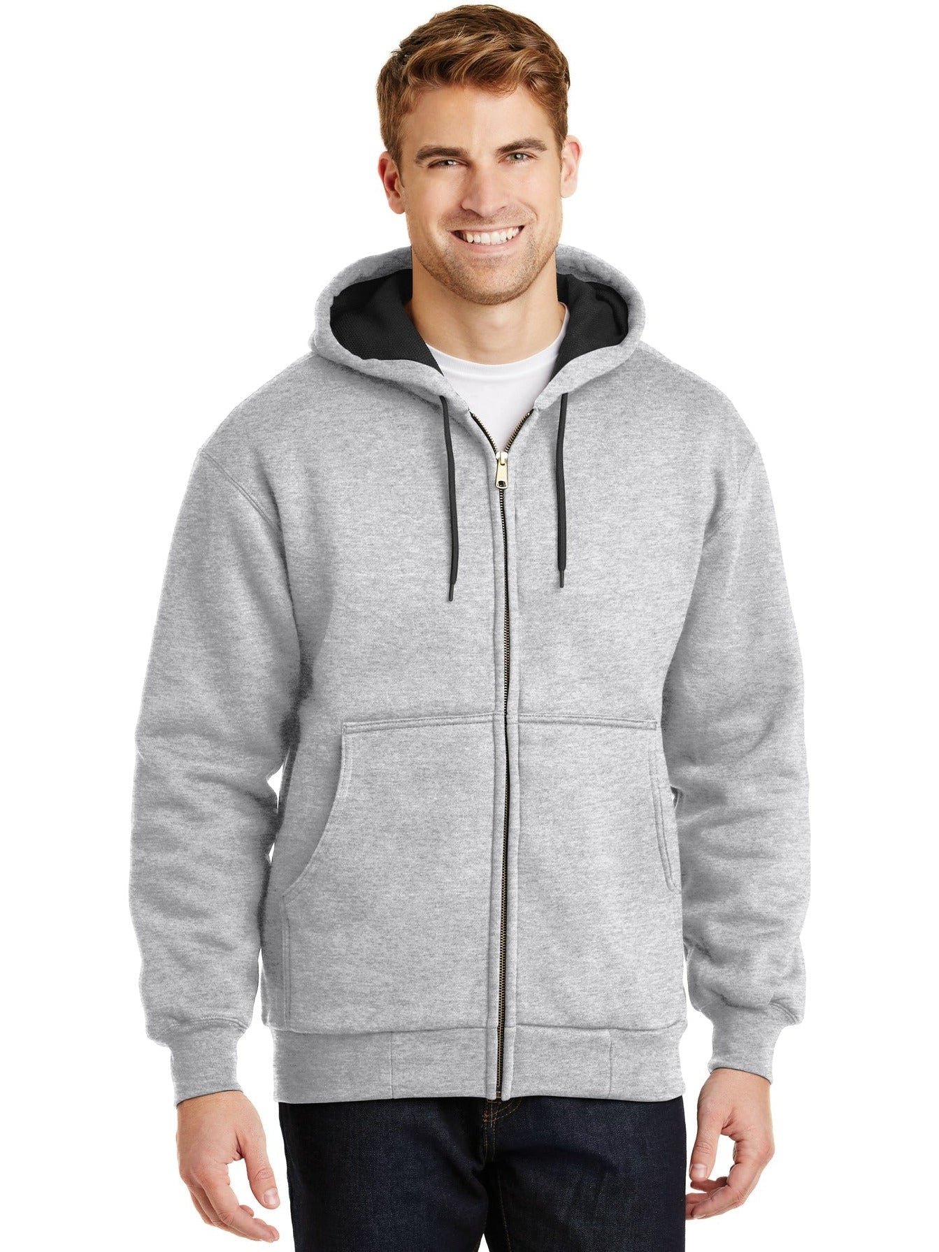 CornerStone Cozy Full-Zip Hooded Sweatshirt with Warm Thermal Lining