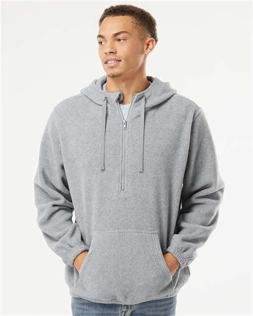 Burnside Polar Fleece Quarter-Zip Hooded Pullover: Cozy & Functional