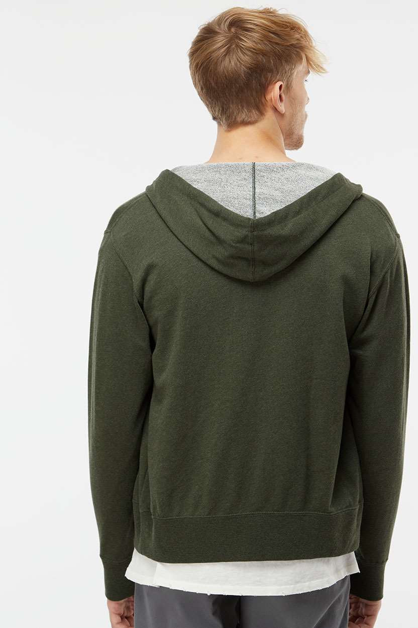 Independent Trading Co. Stylish Heathered French Terry Full-Zip Hooded Sweatshirt