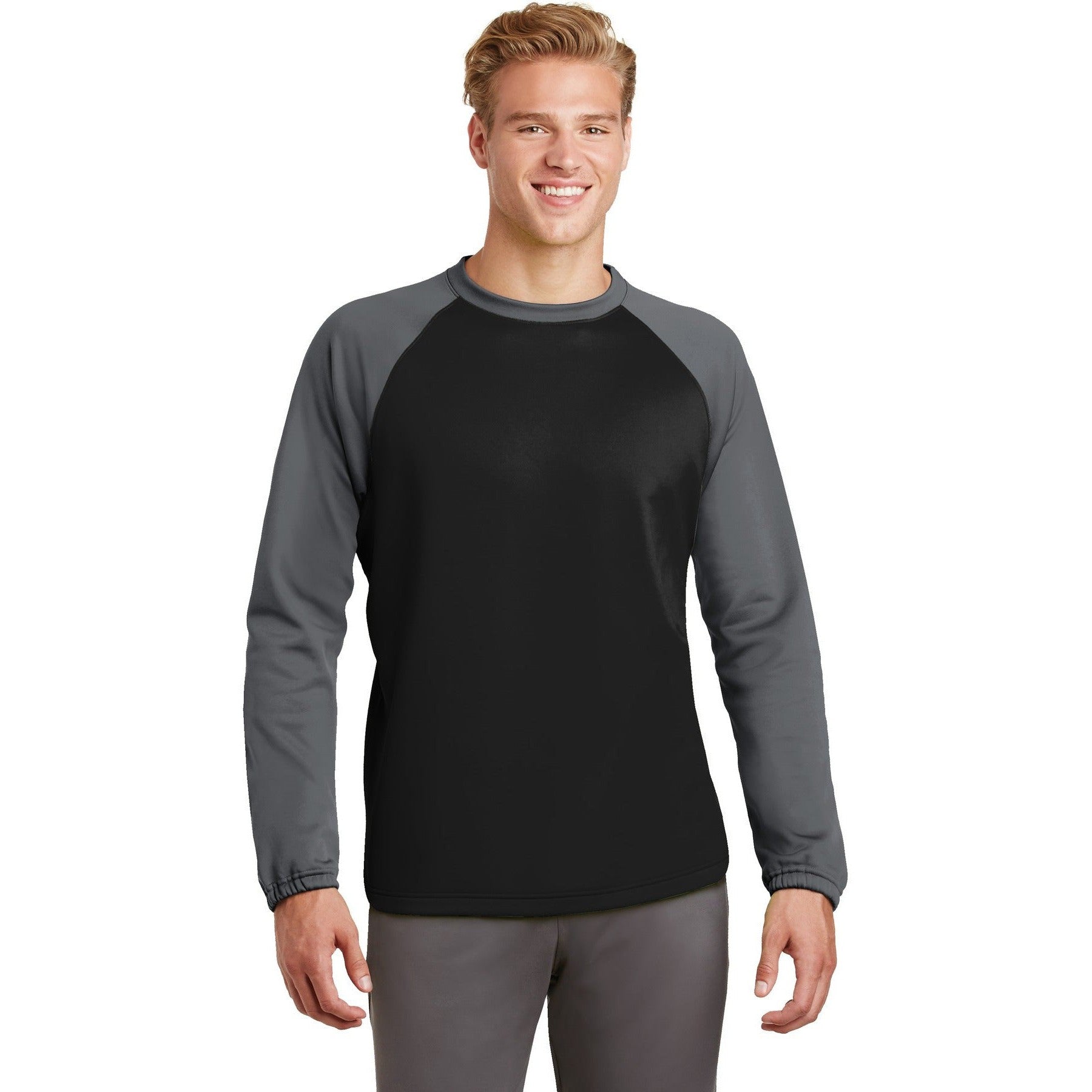 Hurry! Clearance - Sport-Tek Sport-Wick Raglan Colorblock Fleece Crewneck