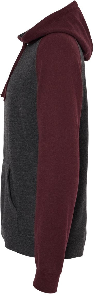 Independent Trading Co. Stylish Raglan Hooded Sweatshirt