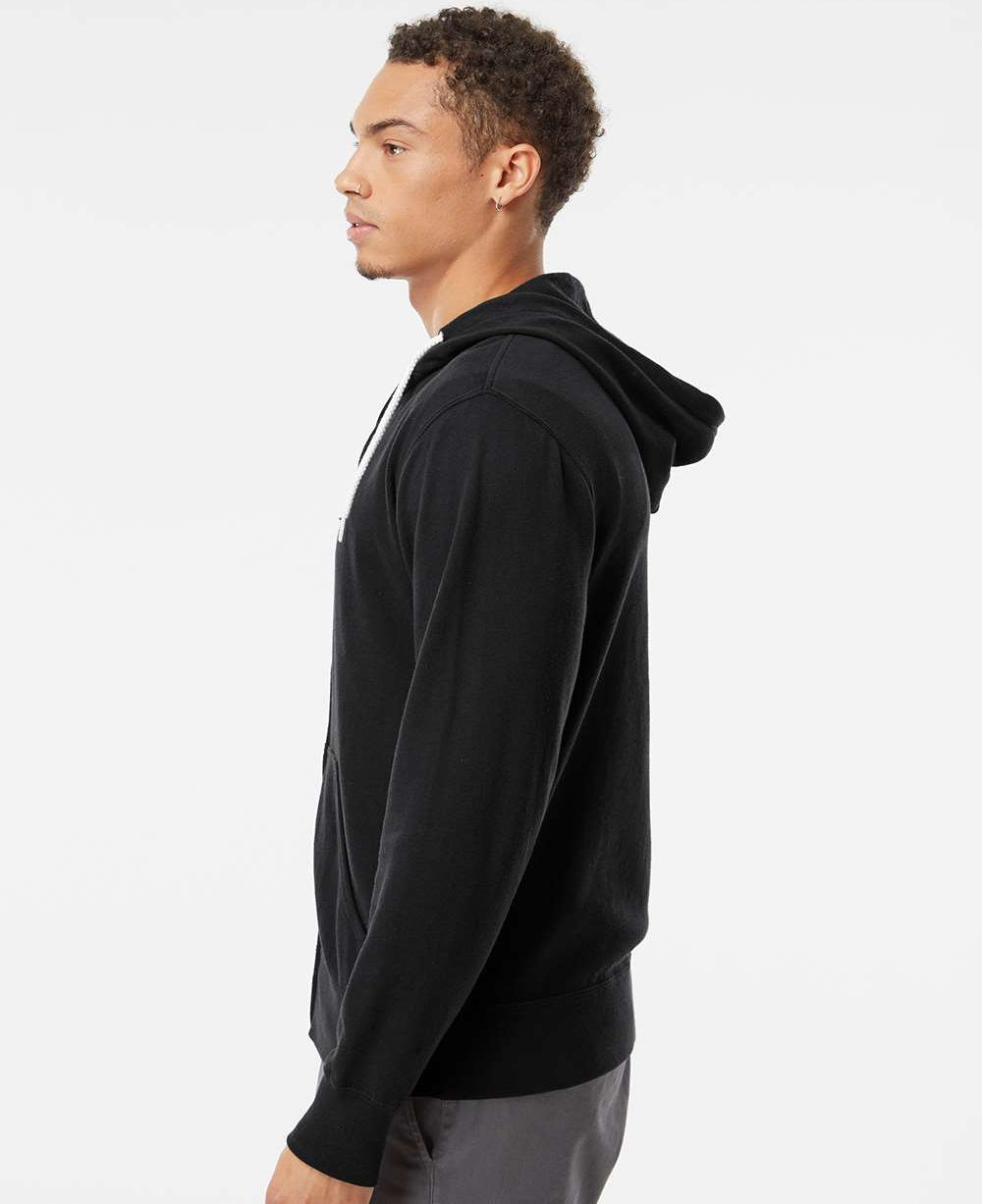 Independent Trading Co. Stylish Lightweight Full-Zip Hooded Sweatshirt