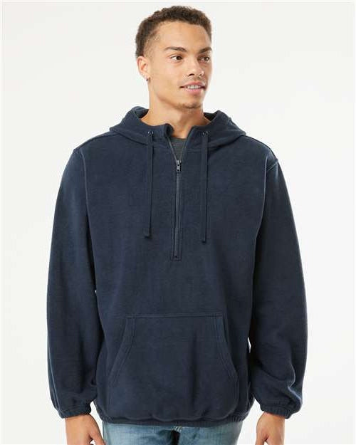 Burnside Polar Fleece Quarter-Zip Hooded Pullover: Cozy & Functional