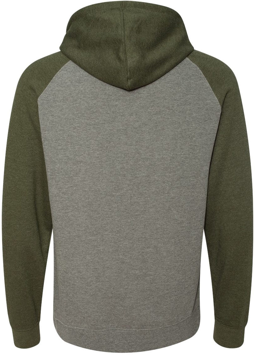 Independent Trading Co. Stylish Raglan Hooded Sweatshirt