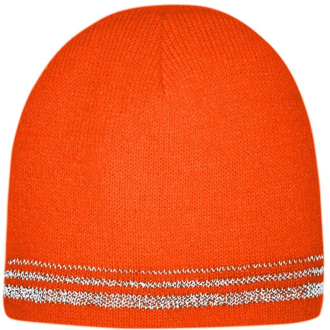 CornerStone Reflective Striped Lined Beanie for Enhanced Visibility