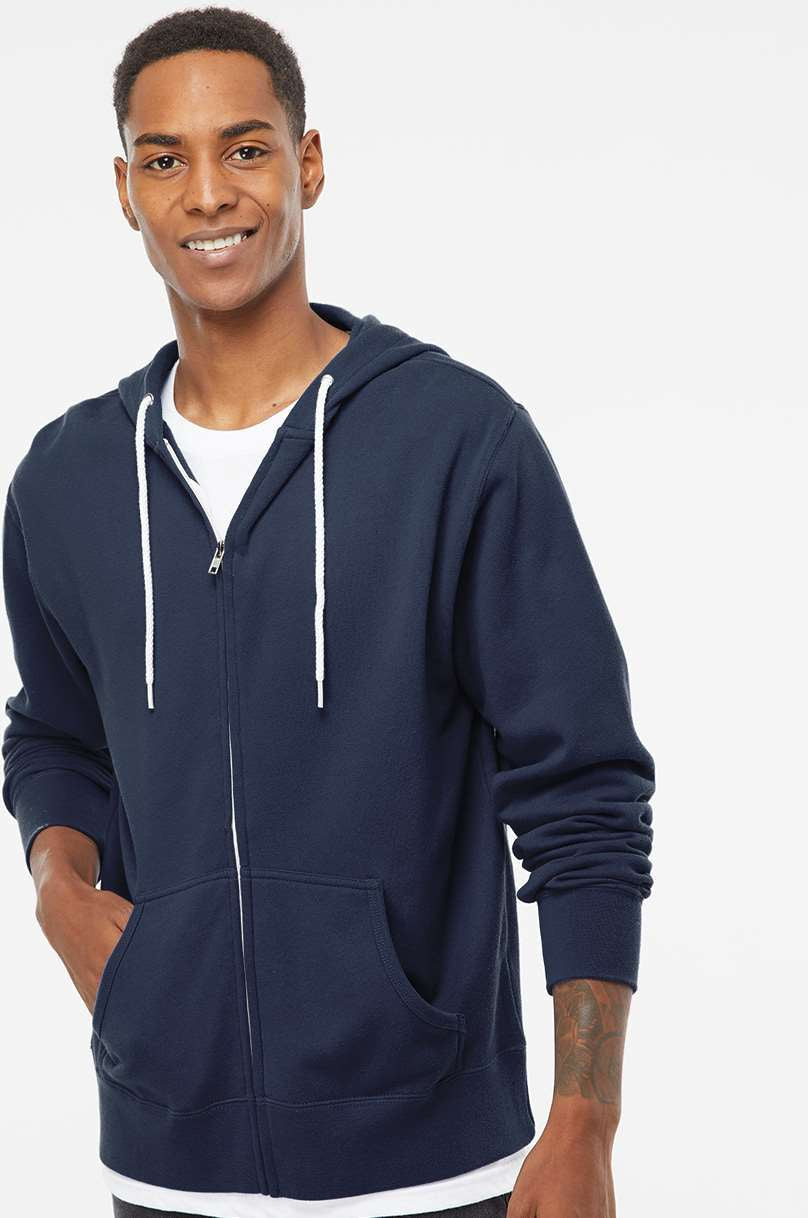 Independent Trading Co. Stylish Lightweight Full-Zip Hooded Sweatshirt