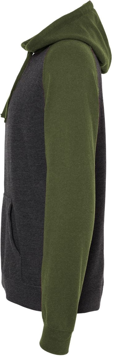 Independent Trading Co. Stylish Raglan Hooded Sweatshirt