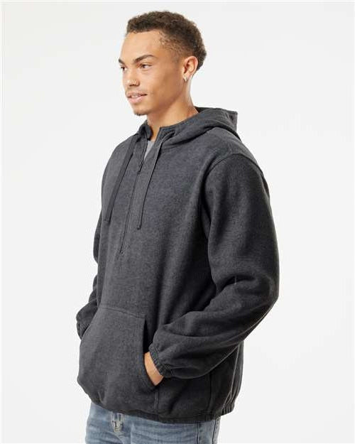 Burnside Polar Fleece Quarter-Zip Hooded Pullover: Cozy & Functional