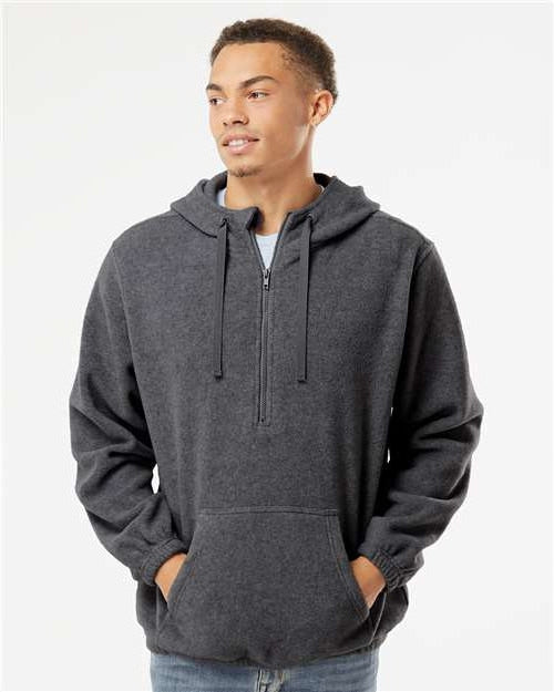 Burnside Polar Fleece Quarter-Zip Hooded Pullover: Cozy & Functional